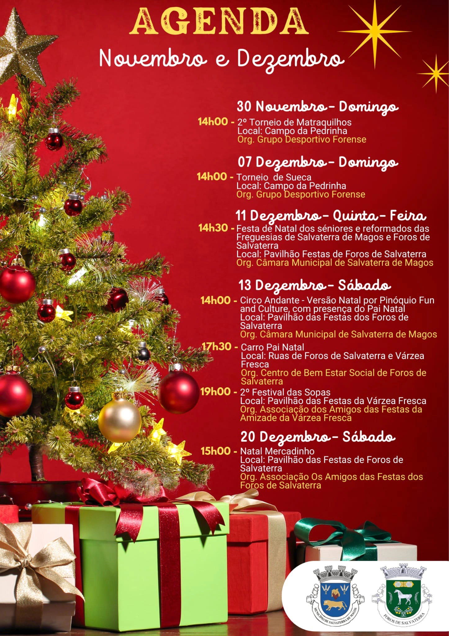 Agenda de Natal - Novembro e Dezembro - em Foros de Salvaterra