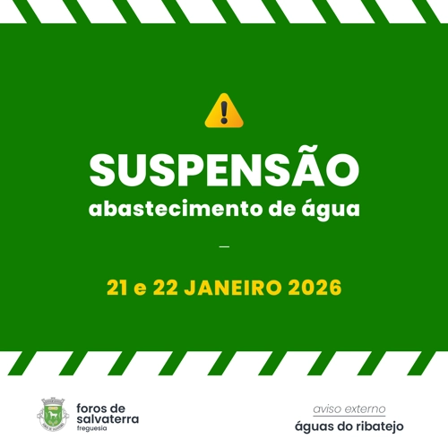 Suspensão no Abastecimento de Água - 21 e 22 Janeiro 2026