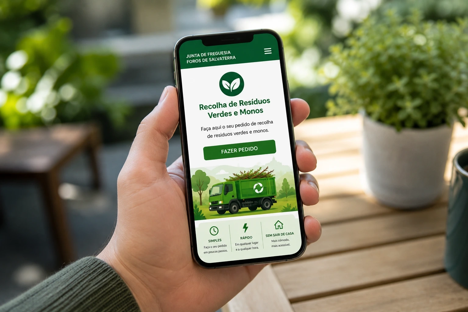 Uma forma mais simples de solicitar a recolha de verdes e monos!