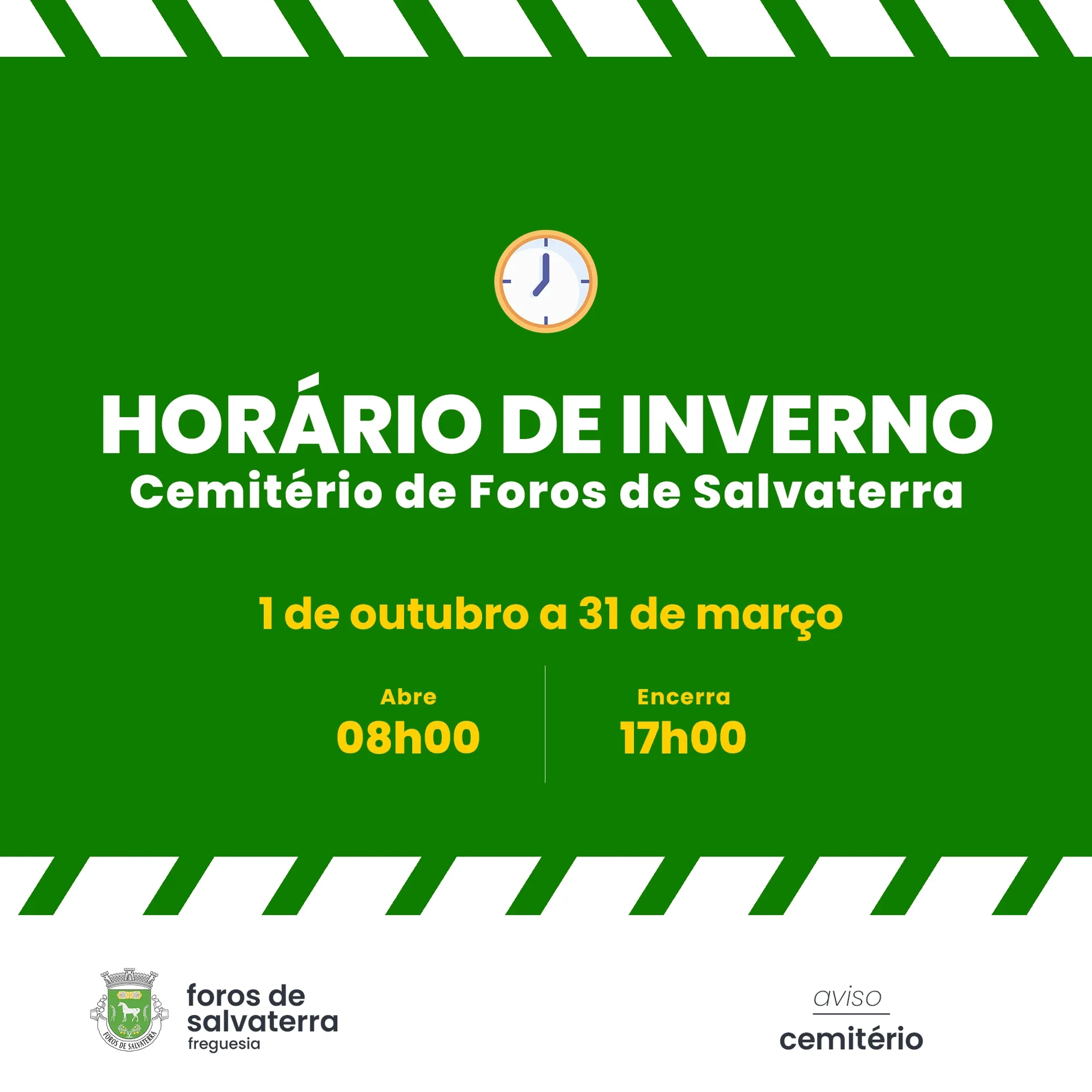 Horário de Inverno no Cemitério de Foros de Salvaterra