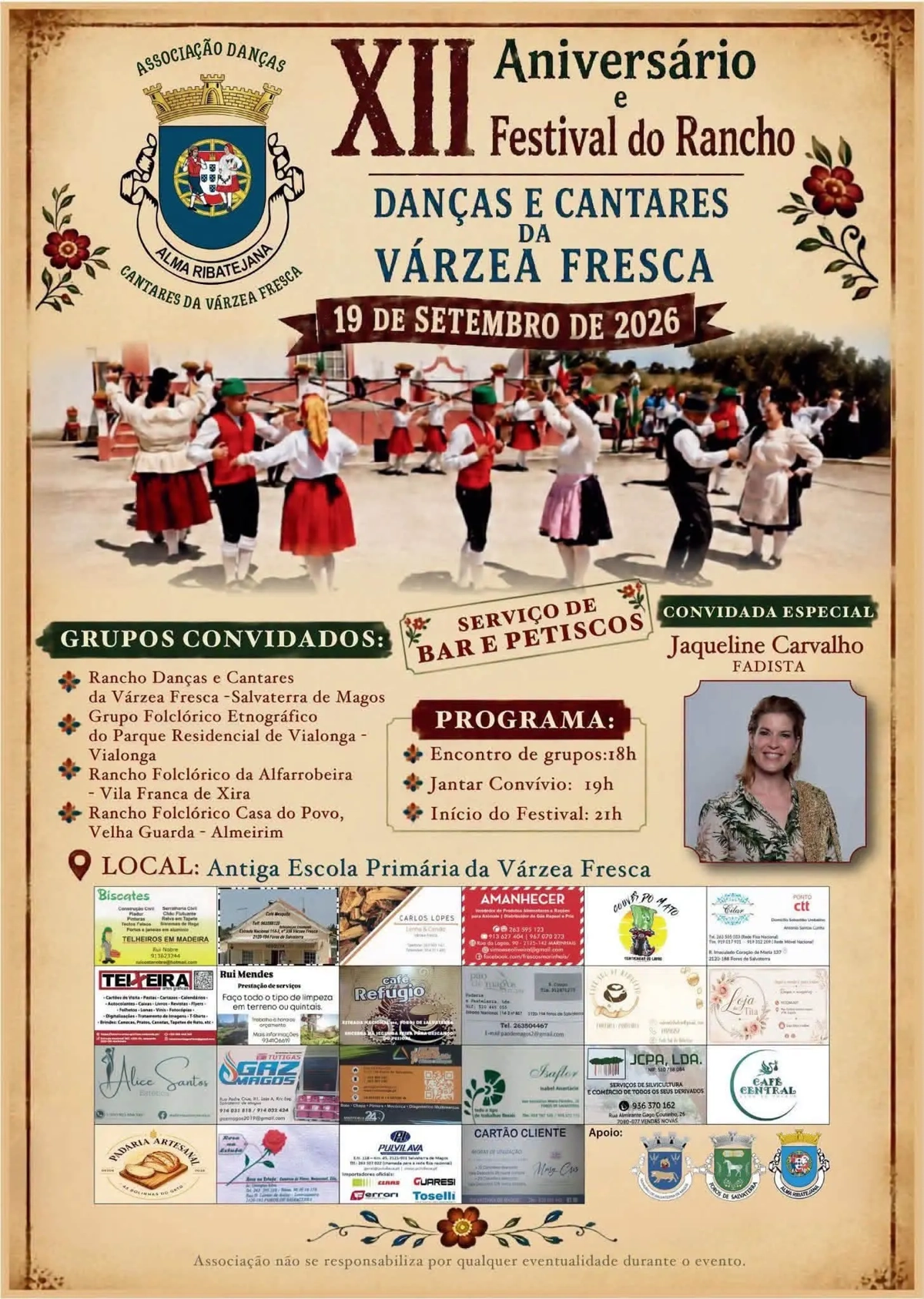 Várzea Fresca recebe XII Aniversário e Festival do Rancho no dia 19 de setembro