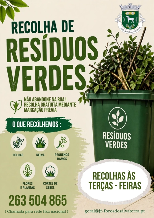 Não abandone na rua! Recolha de Resíduos Verdes